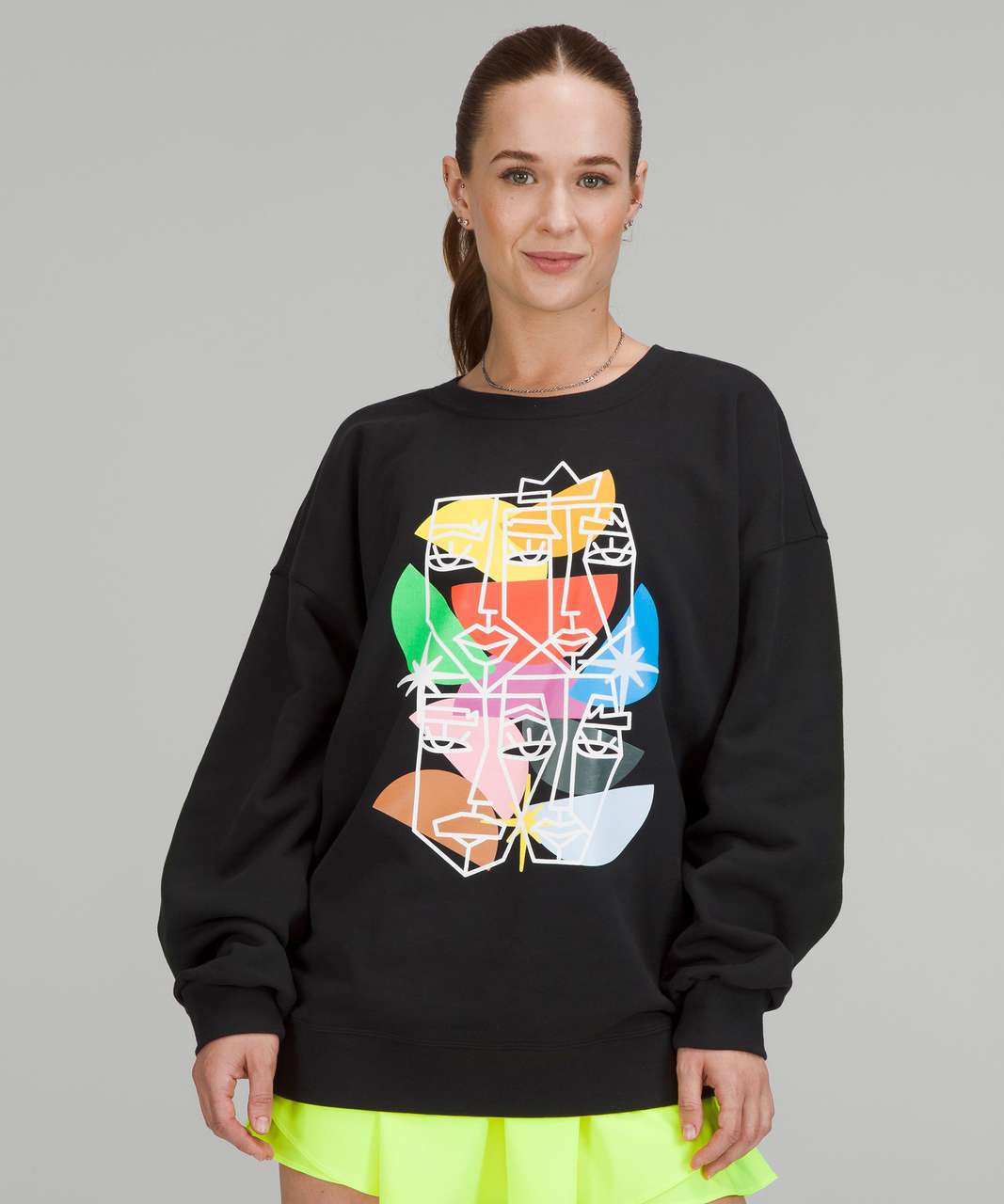 Lululemon Perfectly Oversized Crew *Graphic - Black - lulu fanatics