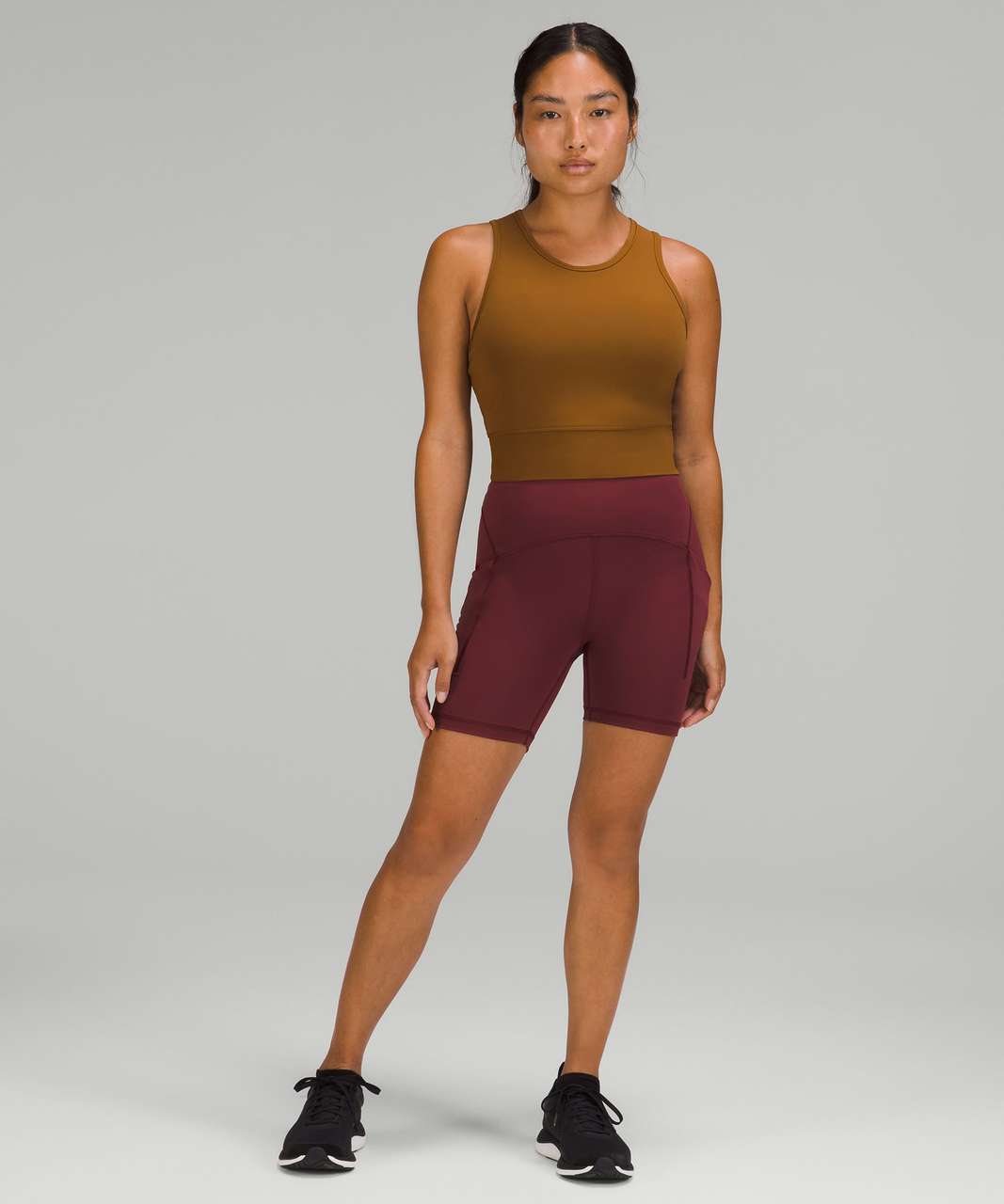 Lululemon Mesh-Back Training Cropped Tank Top - Rich Caramel