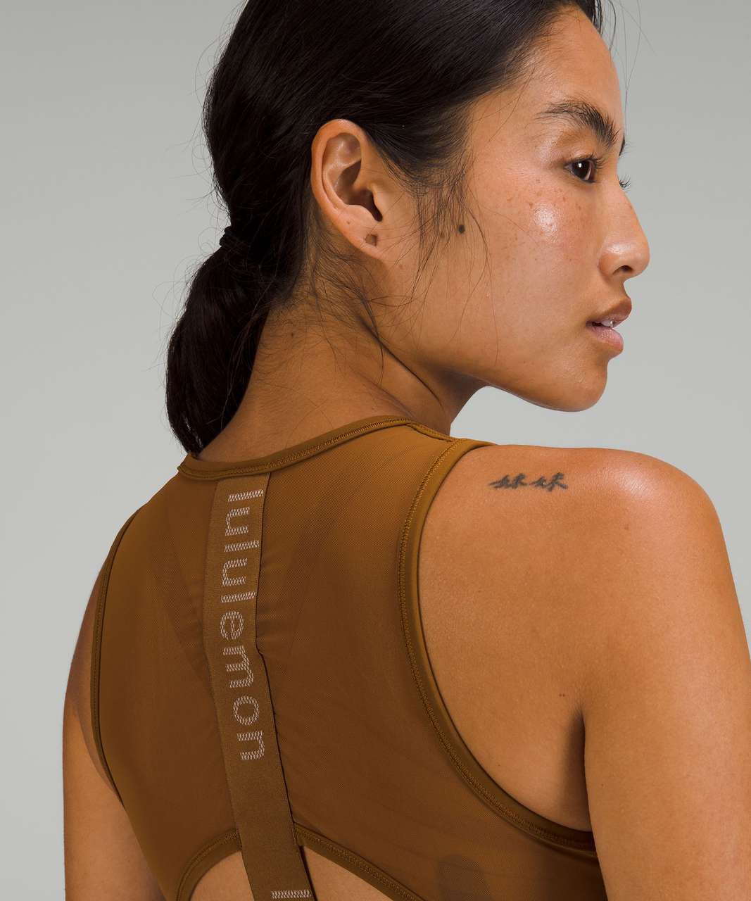 Lululemon Mesh-Back Training Cropped Tank Top - Rich Caramel - lulu fanatics