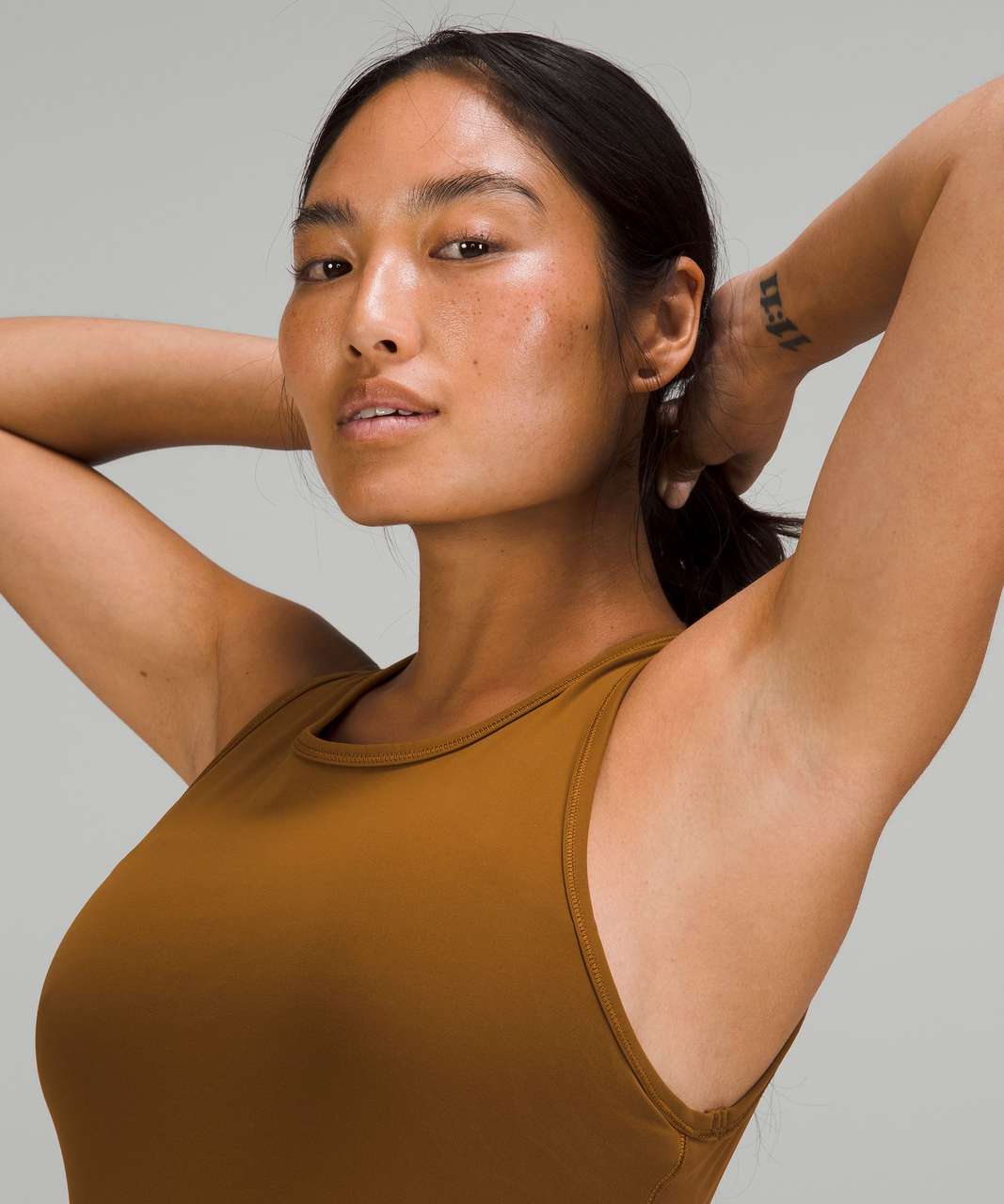 Lululemon Mesh-Back Training Cropped Tank Top - Rich Caramel