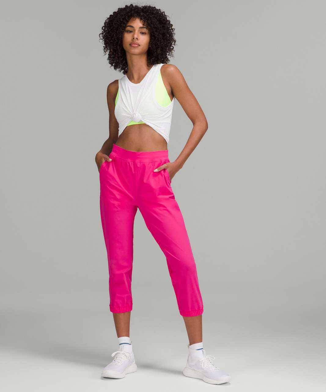 Lululemon Adapted State High-Rise Cropped Jogger 23 - Sonic Pink - lulu  fanatics