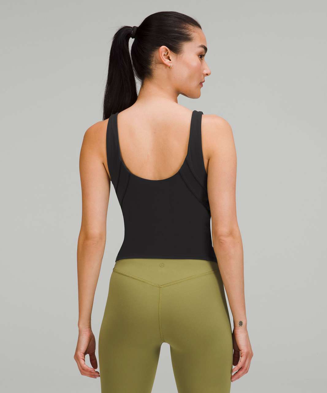 lululemon athletica Nulu And Mesh-back Shelf-bra Yoga Tank Top in Black