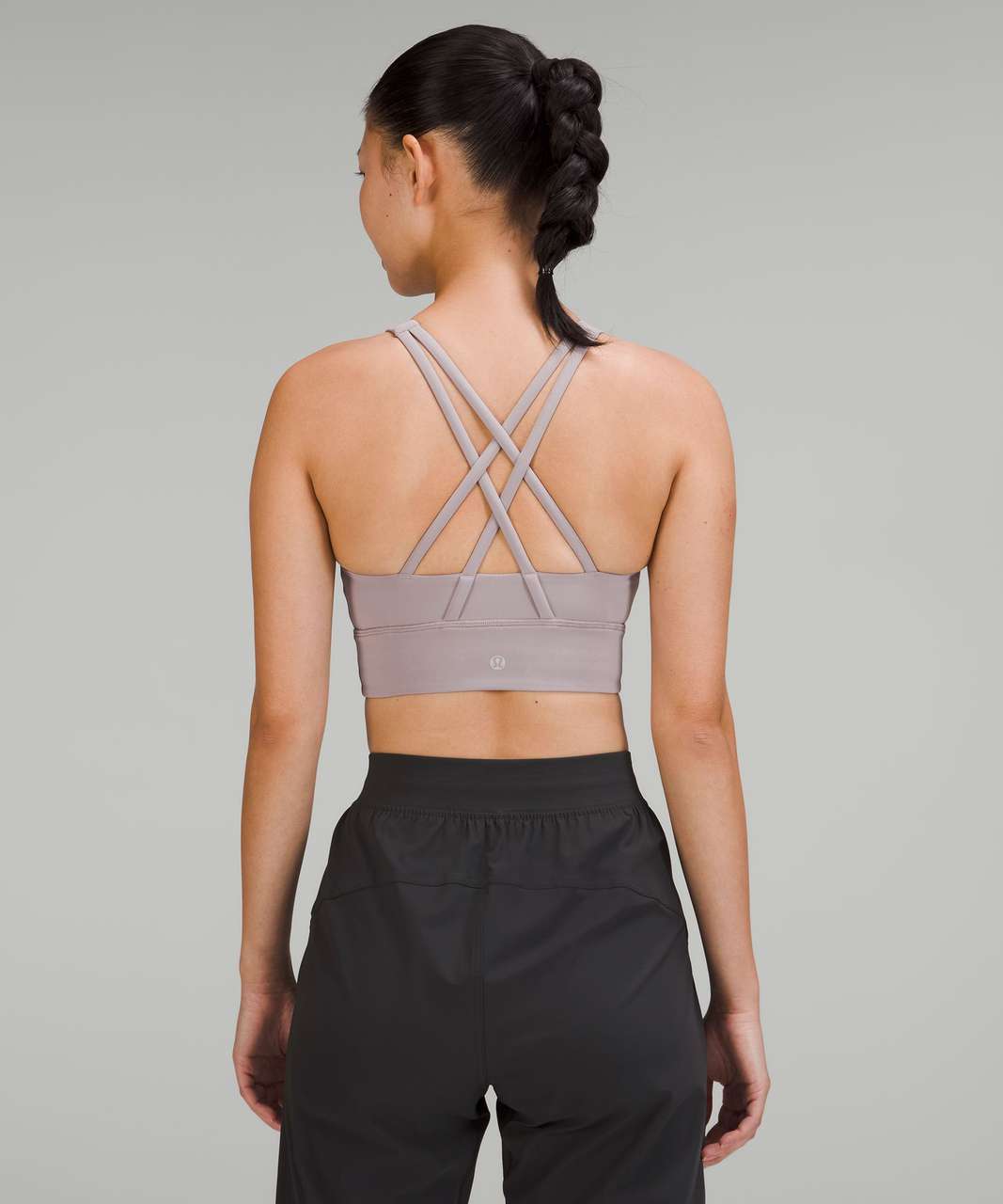 Lululemon Energy High-Neck Longline Tough Bra *Medium Support, B–D Cups -  Mauve Grey - lulu fanatics