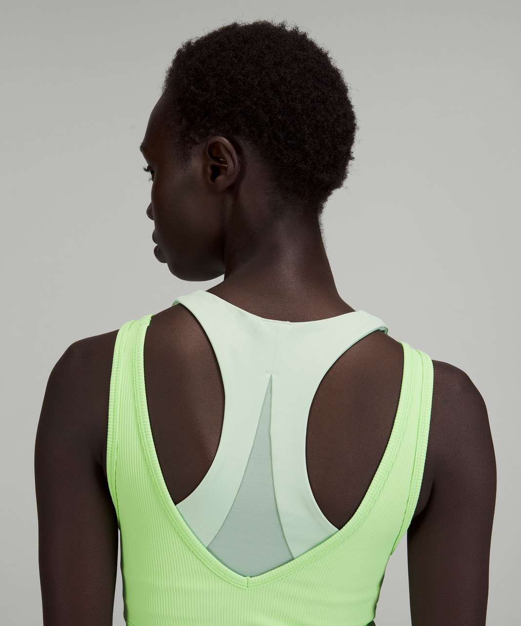 Lululemon Power Pivot Ribbed Tank Top - Scream Green Light - lulu fanatics