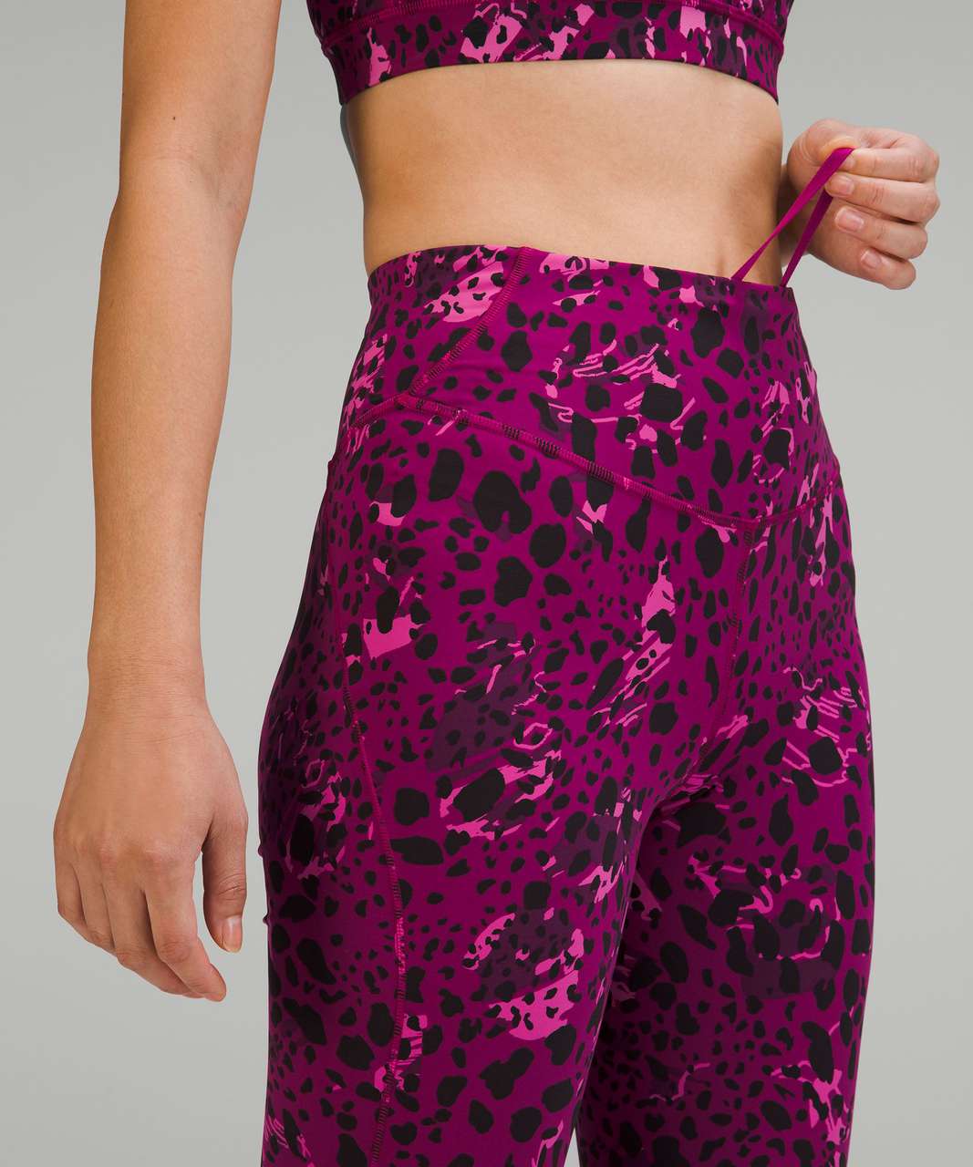 Lululemon Base Pace High-rise Running Tights 31 In Cheetah Camo Magenta  Purple Multi