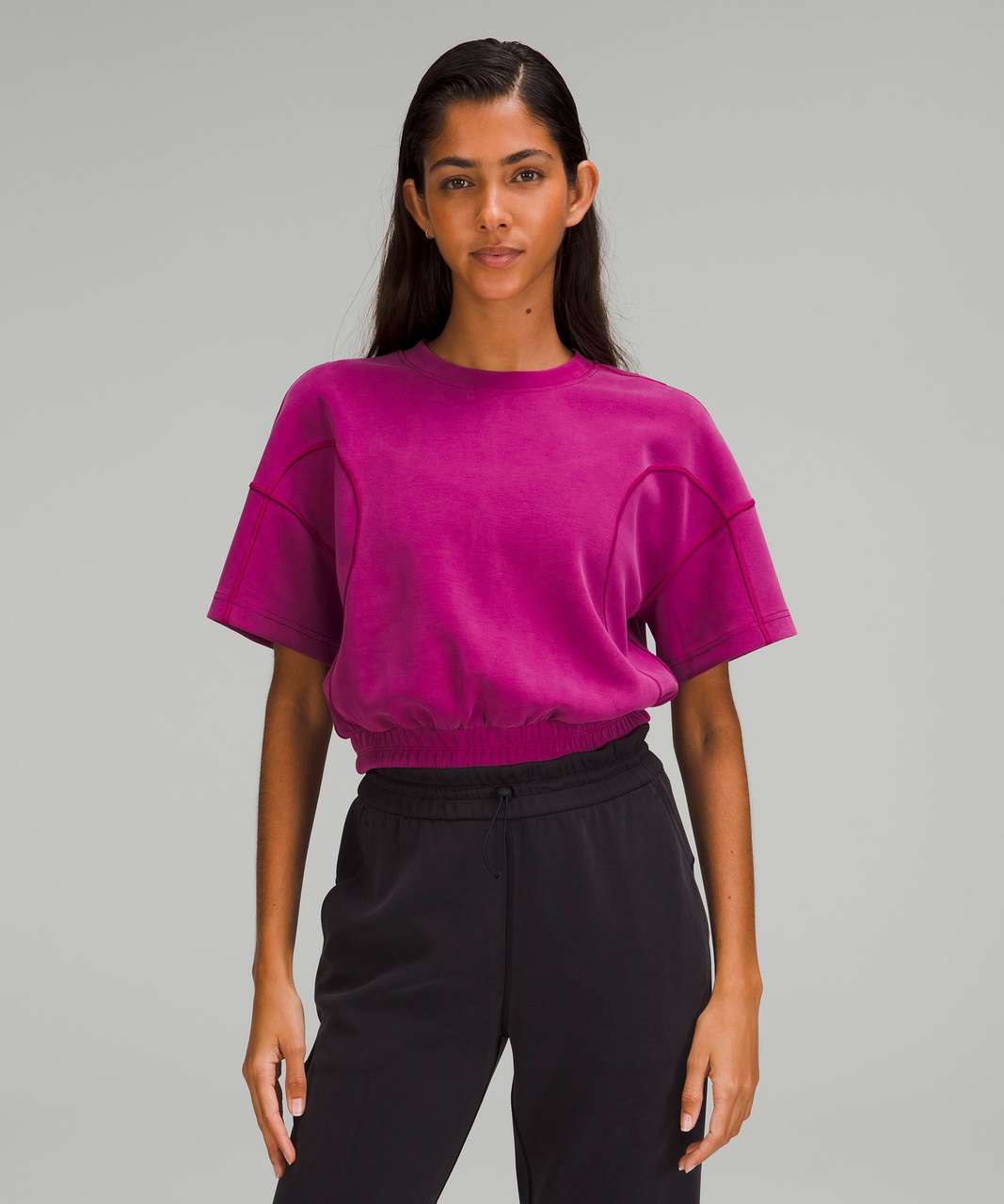 lululemon athletica, Tops, Lululemon Softstreme Gathered Tshirtmagenta  Purple 6