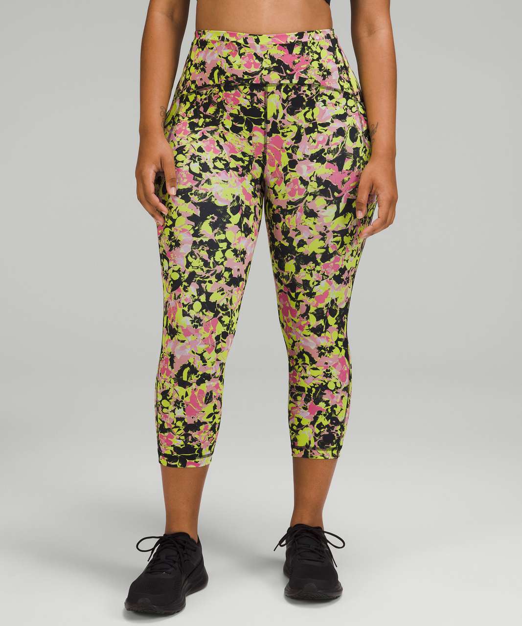 Lululemon Fast and Free High Rise Crop 23 - Heritage 365 Camo Crispin  Green Multi - lulu fanatics