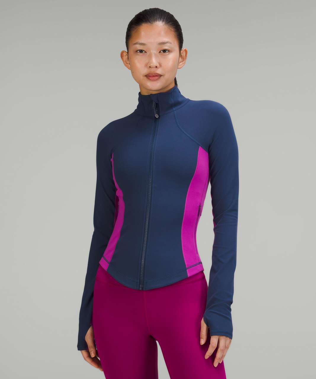 Lululemon Throwback Shape Jacket - Mineral Blue / Vivid Plum - lulu ...