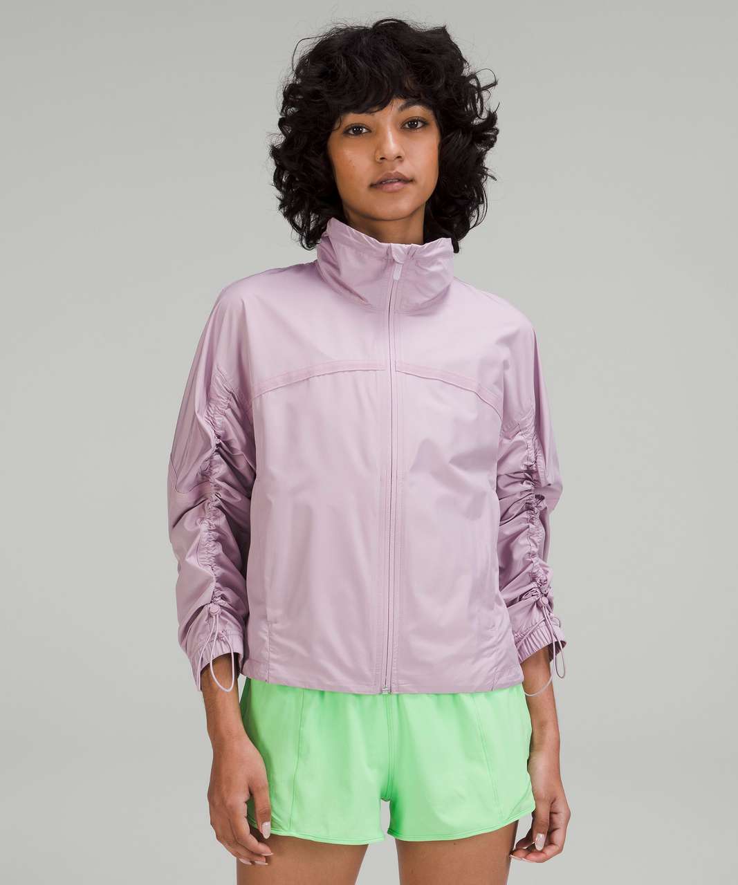 Lululemon Lightweight Cropped Track Jacket - Dusty Rose - lulu fanatics