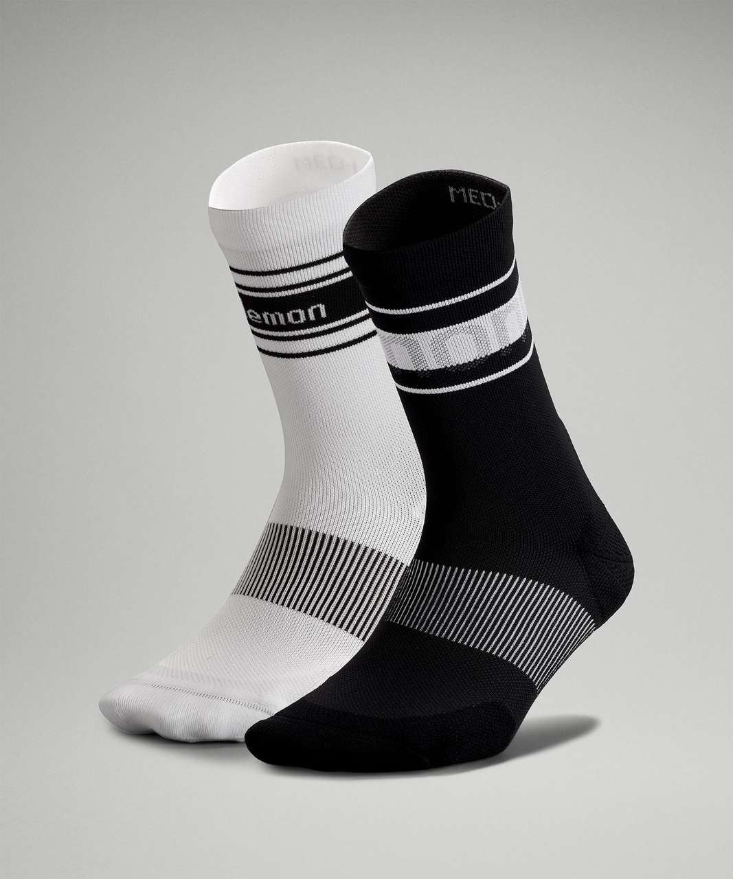 Lululemon Power Stride Crew Sock 2 Pack *Stripe - Black / White