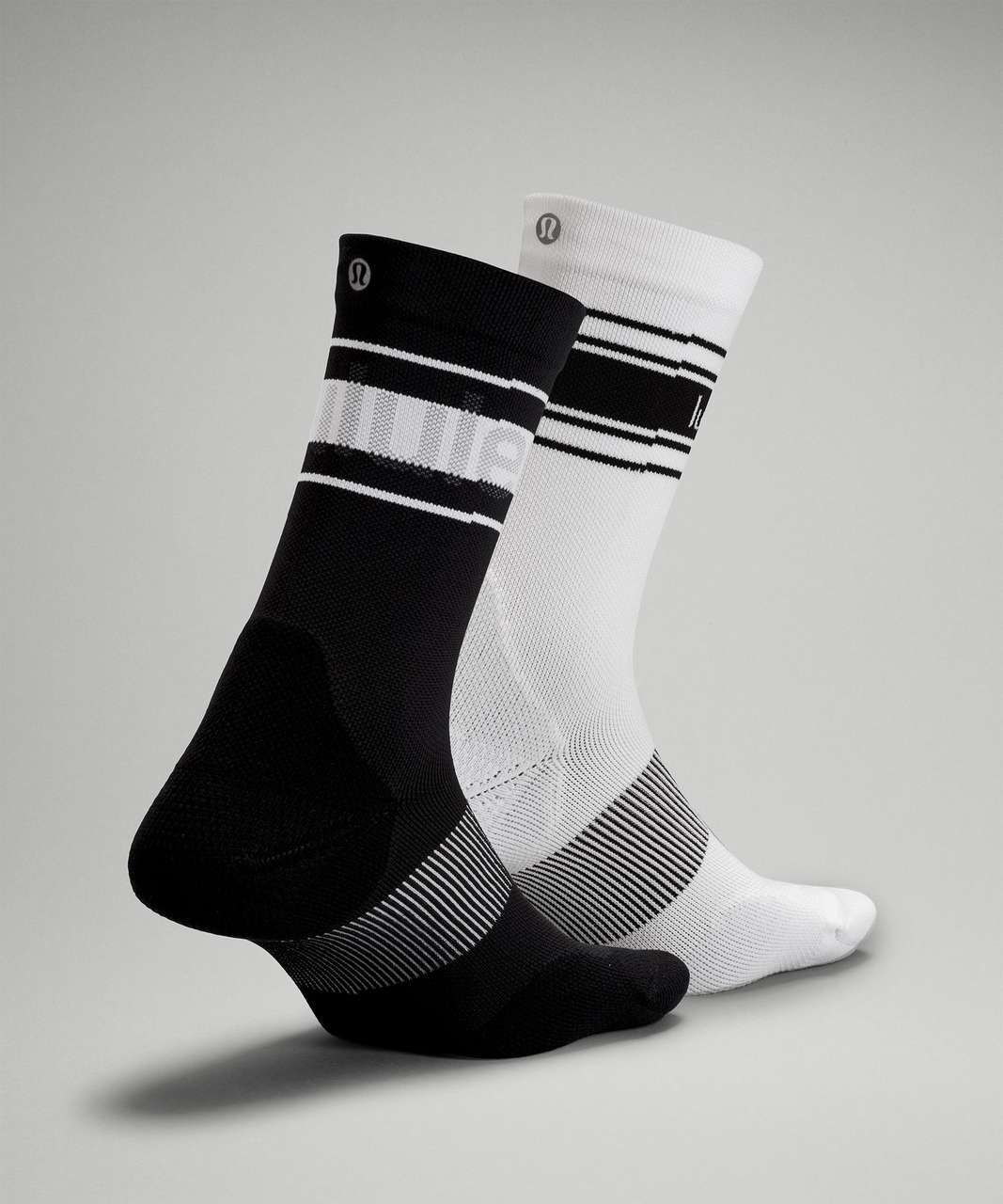 Lululemon Power Stride Crew Sock 2 Pack *Stripe - Black / White