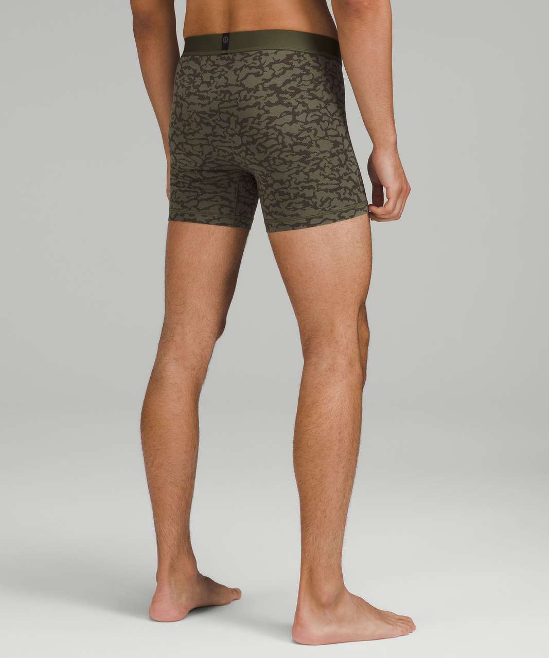 Lululemon Always In Motion Mesh Boxer 5" - Landscape Camo Mini Medium Olive Dark Olive