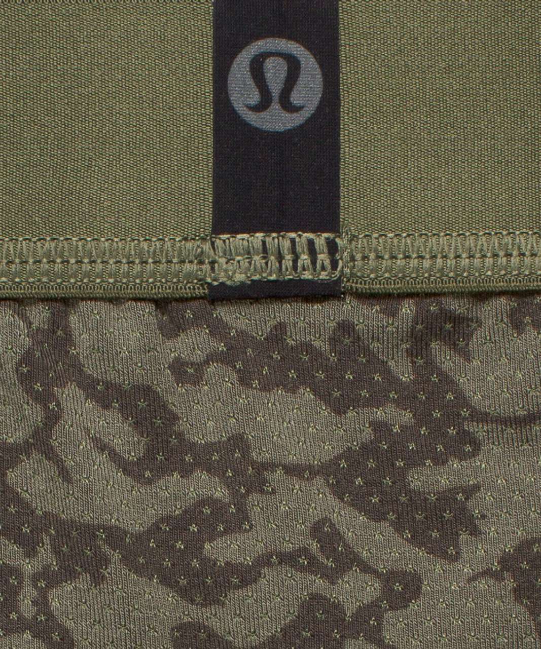 Lululemon Always In Motion Mesh Boxer 5" - Landscape Camo Mini Medium Olive Dark Olive