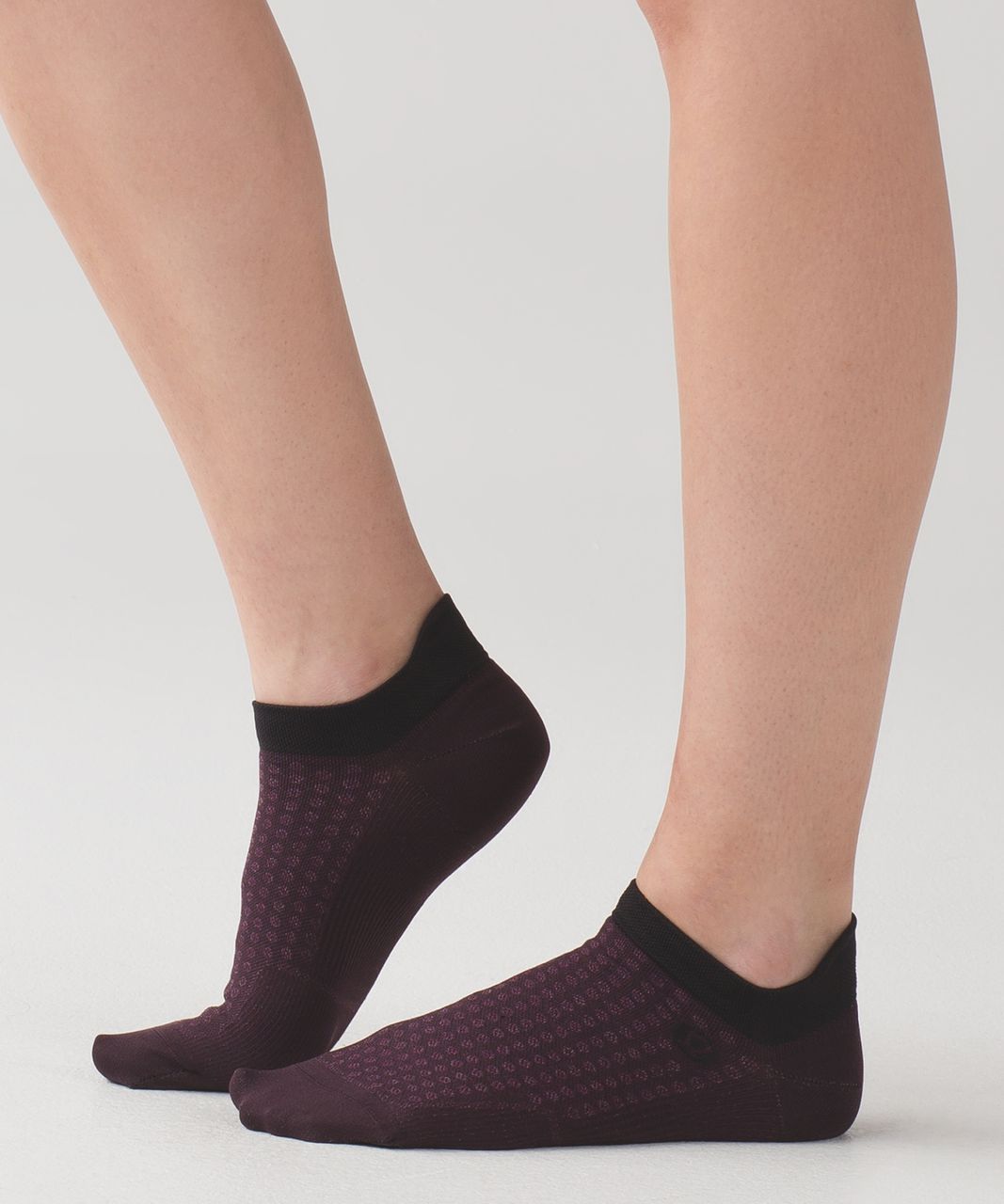 Lululemon Light Speed Sock (Silver) - Black Cherry / Plum / Black