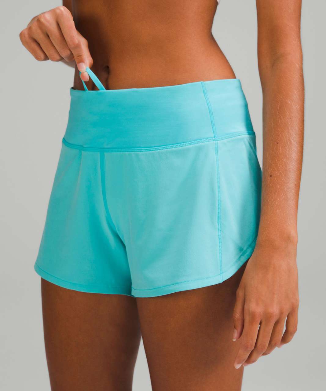 Lululemon Speed Up Mid-Rise Lined Short 4" - Electric Turquoise