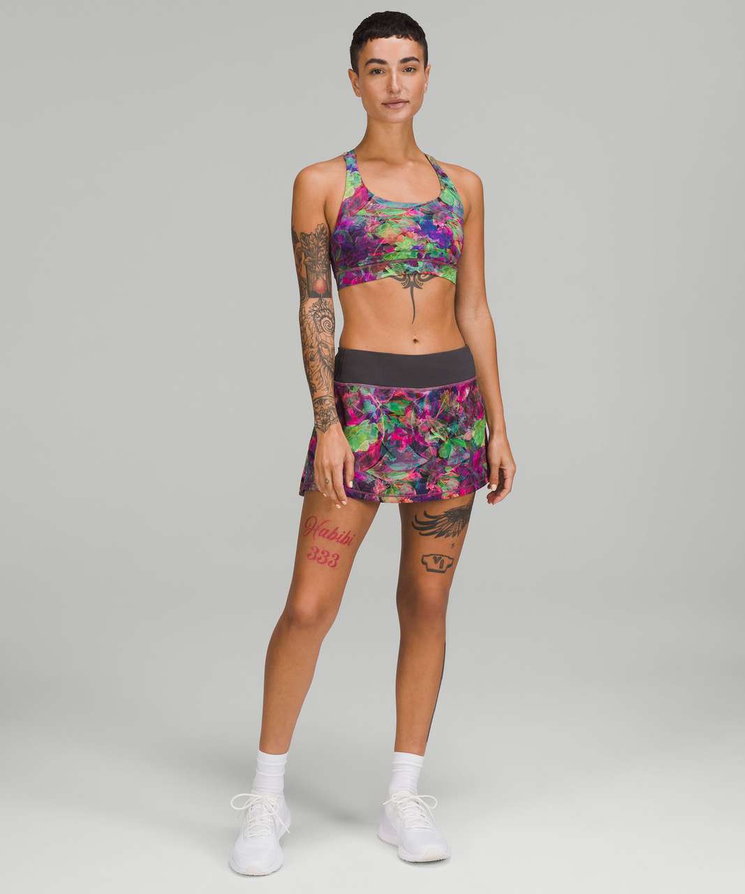 Lululemon Pace Rival Mid-Rise Skirt - Vivid Floral Tone Multi