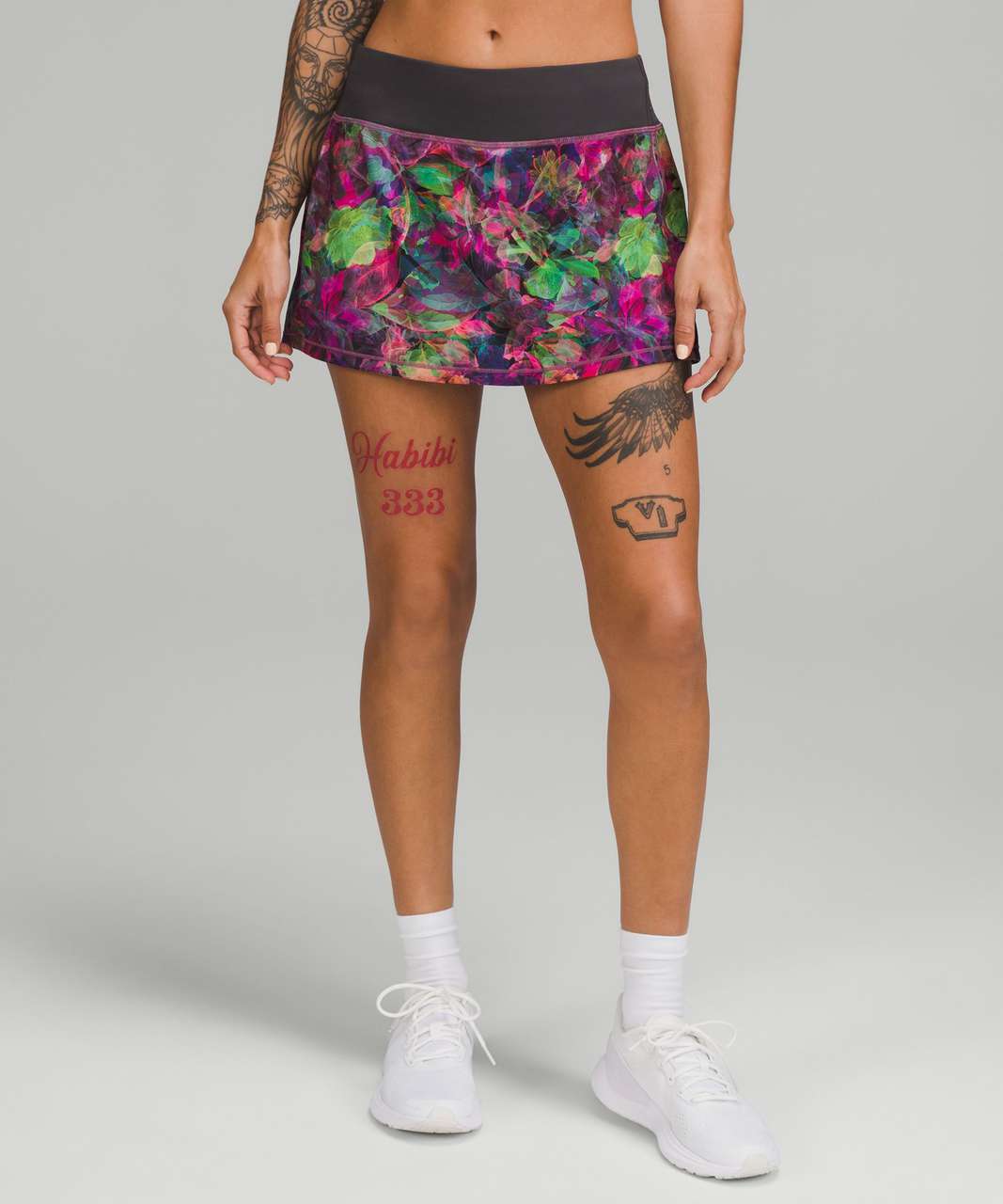 Lululemon Pace Rival Mid-Rise Skirt - Vivid Floral Tone Multi