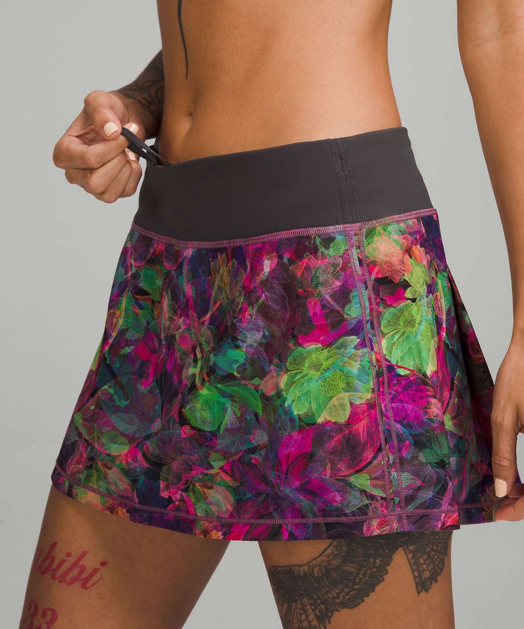 Lululemon Pace Rival Mid-Rise Skirt - Vivid Floral Tone Multi