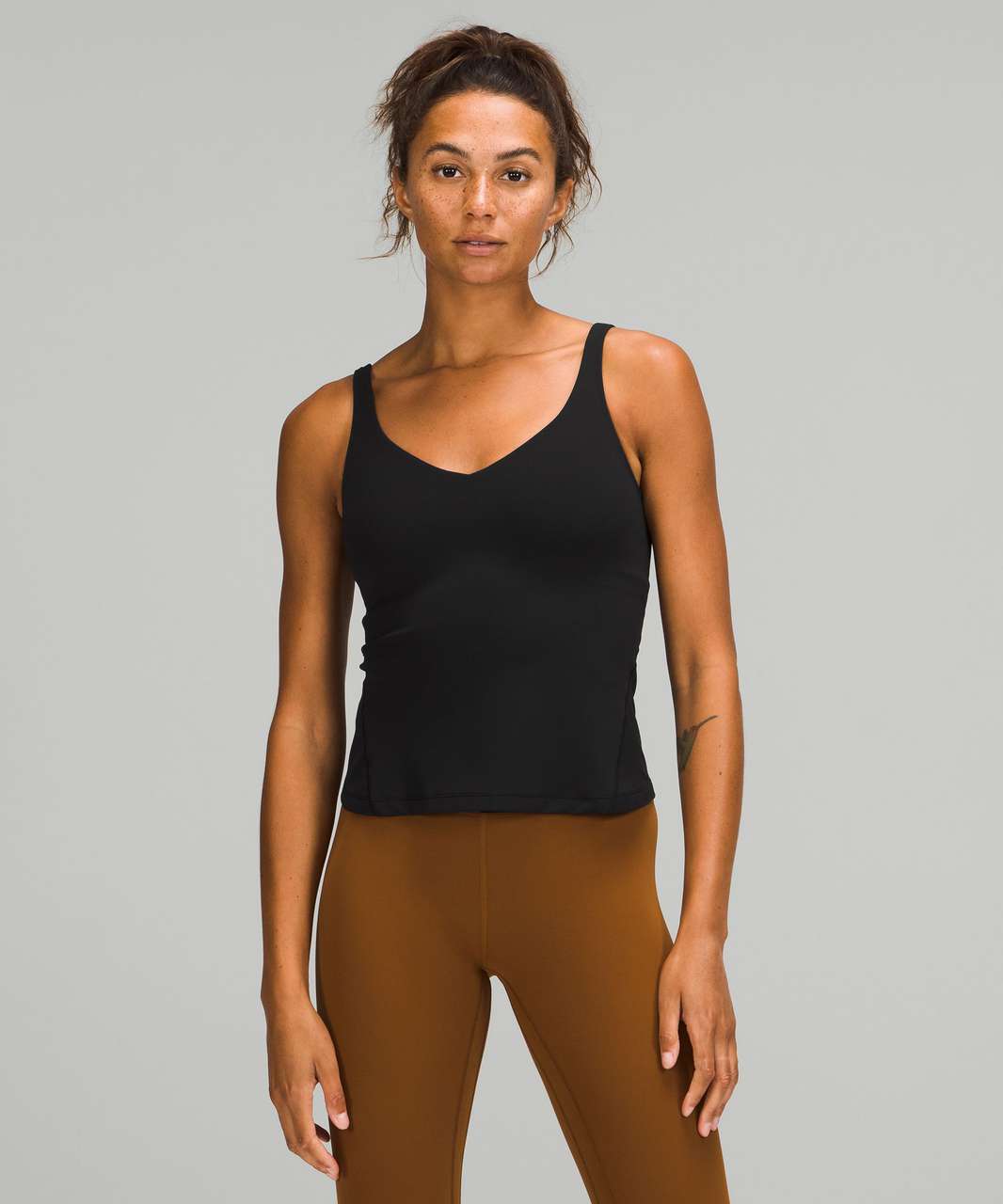 Everyday racerback u neck padded tank top (longer version)