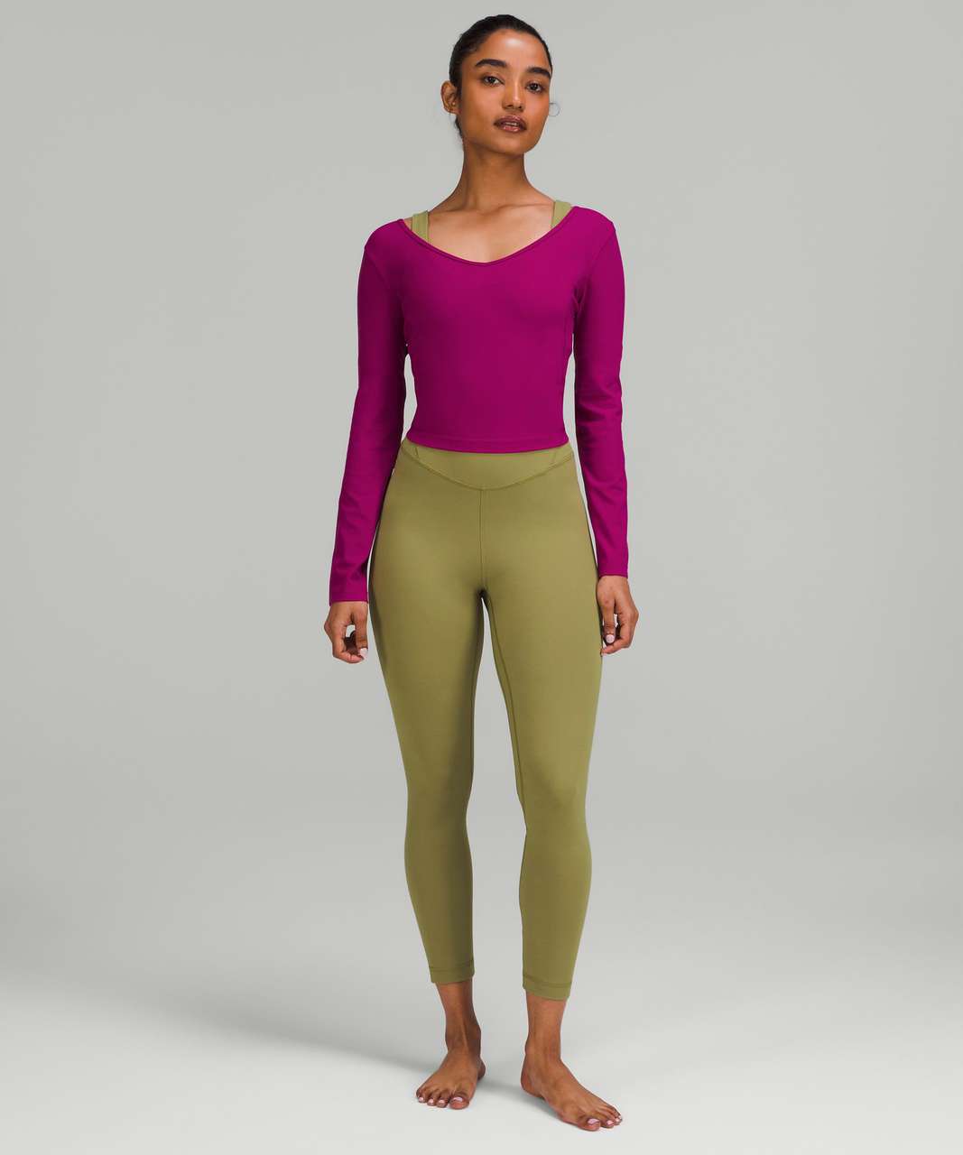 Moonlit Magenta Swiftly Tech Long Sleeve, Military Green Align