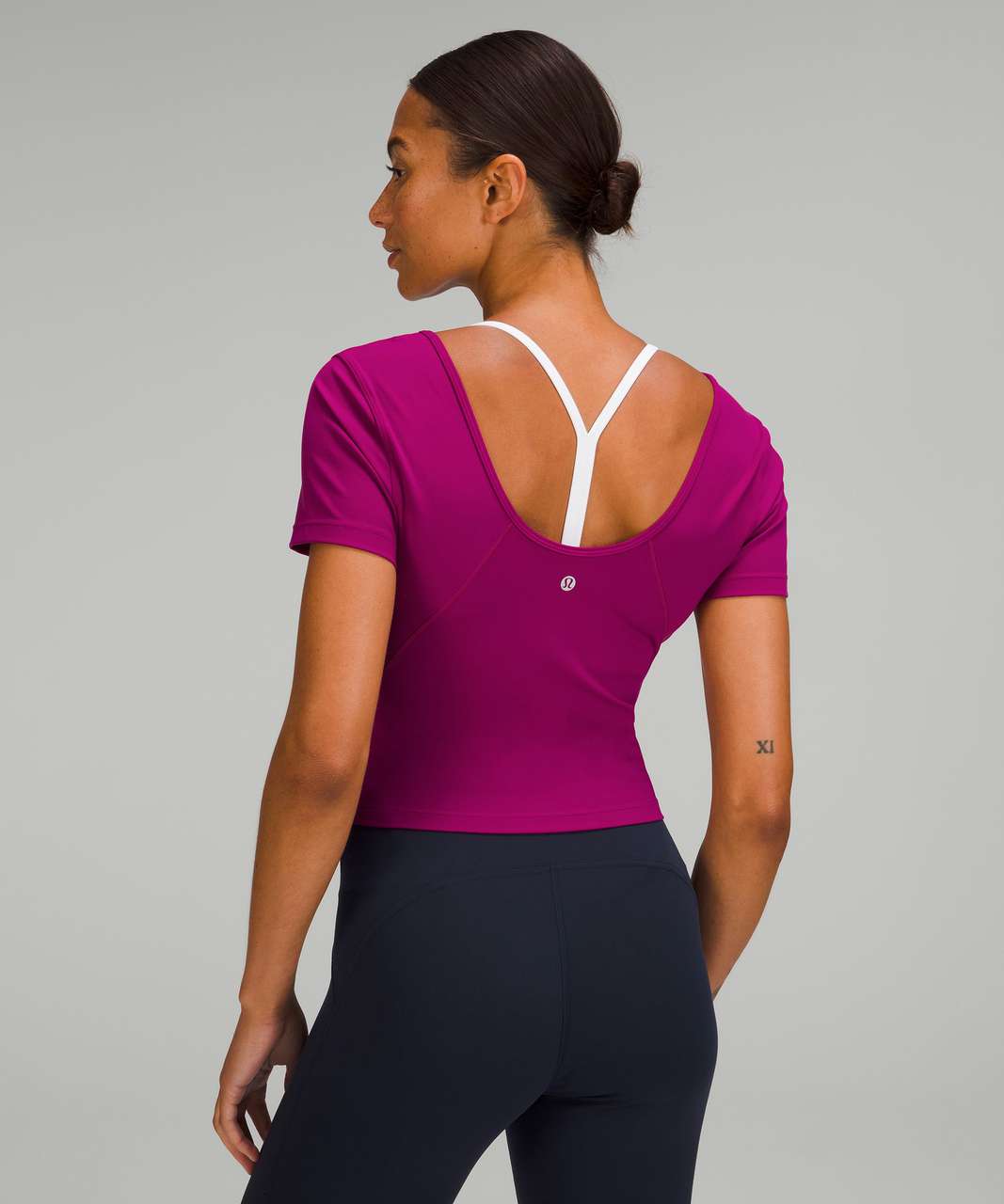 Lululemon All Yours Cropped T-Shirt - Magenta Purple - lulu fanatics