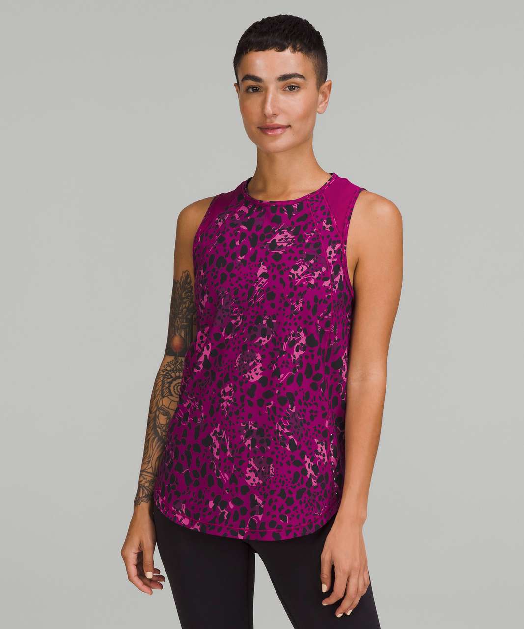 Lululemon Sculpt Tank Top - Cheetah Camo Magenta Purple Multi / Magenta Purple