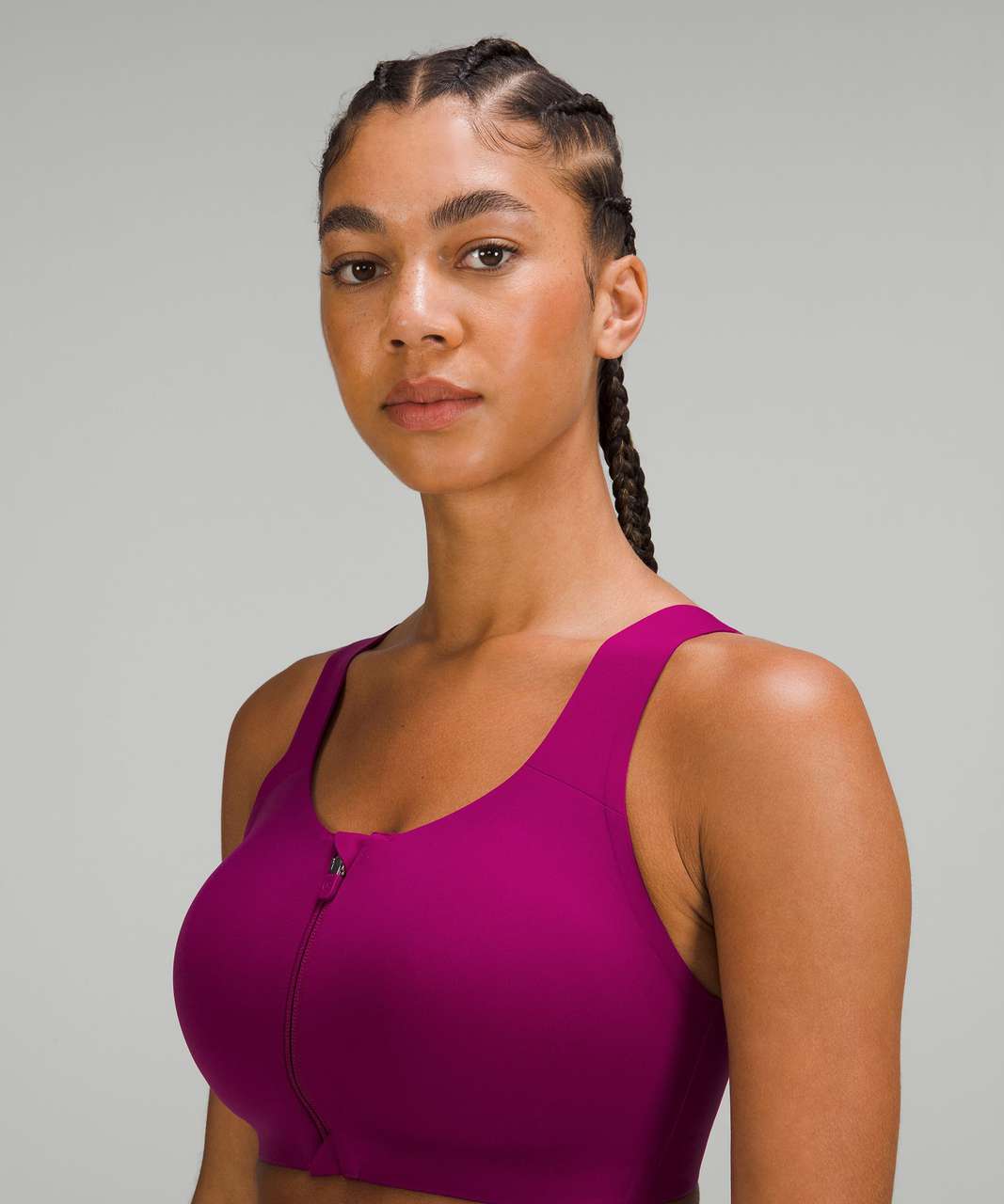 Sports Bra High Support with Zip - Purple