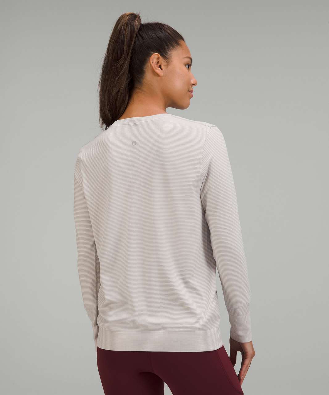 Lululemon Swiftly Relaxed-Fit Long Sleeve Shirt - Tempo Stripe Chrome / White