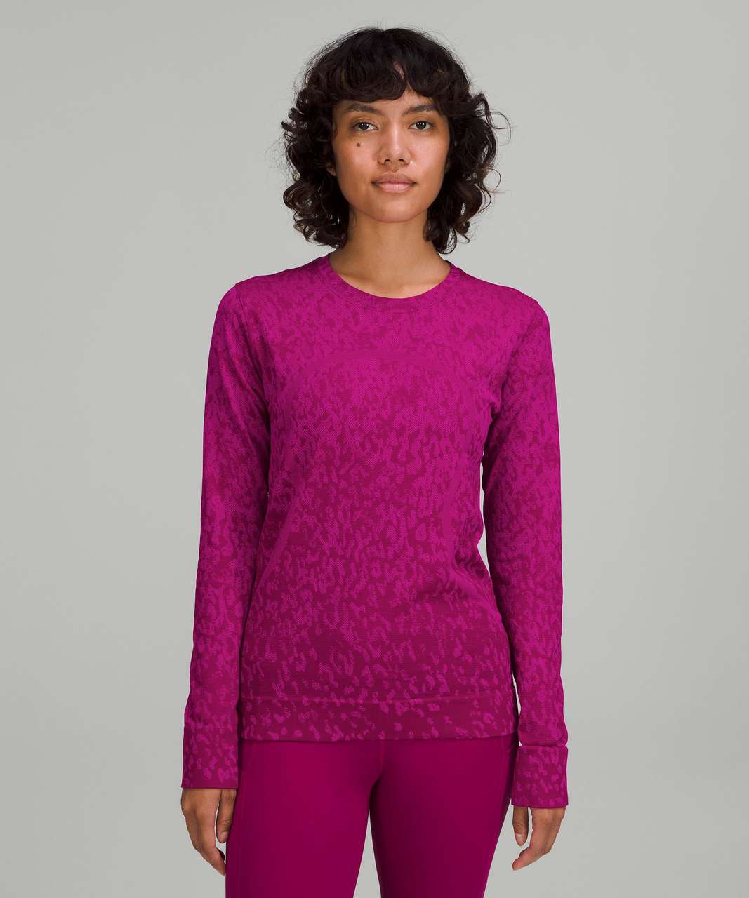 Lululemon Swiftly Relaxed-Fit Long Sleeve Shirt - Covered Camo Magenta  Purple / Purple Highlight - lulu fanatics