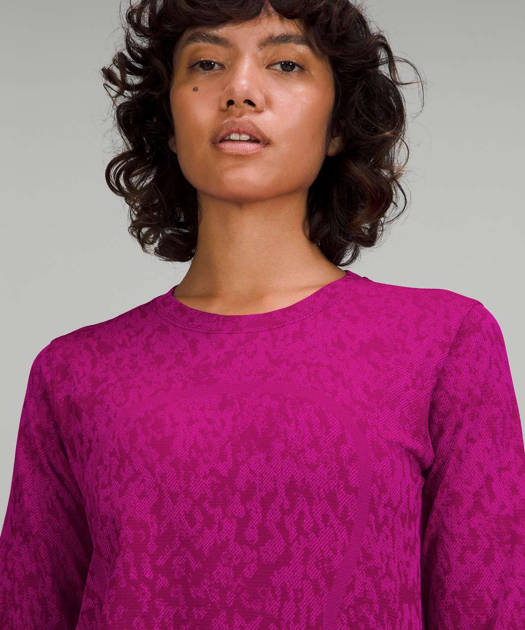 Lululemon Swiftly Relaxed-Fit Long Sleeve Shirt - Covered Camo Magenta Purple / Purple Highlight