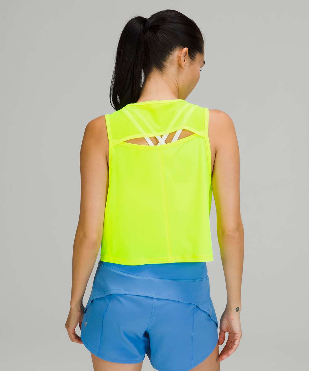 Lululemon Sculpt Cropped Tank Top - Highlight Yellow - lulu fanatics