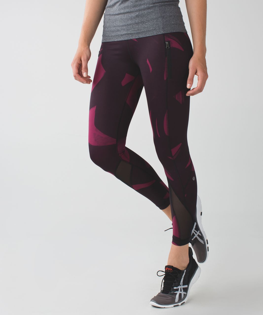 Lululemon Inspire Tight II - Back Spin Stroke Dashing Purple Black