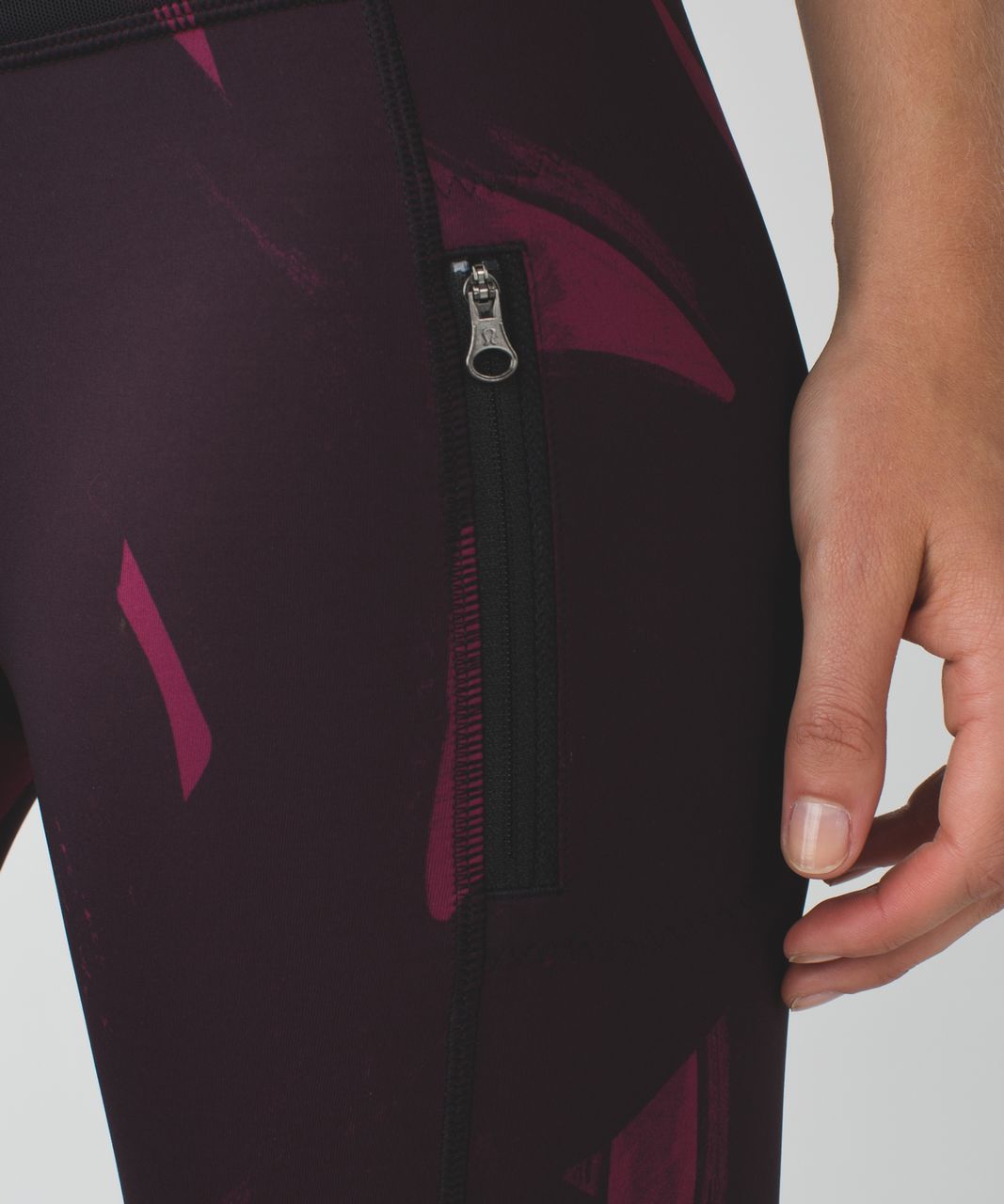 Lululemon Inspire Tight II - Back Spin Stroke Dashing Purple Black / Black  - lulu fanatics