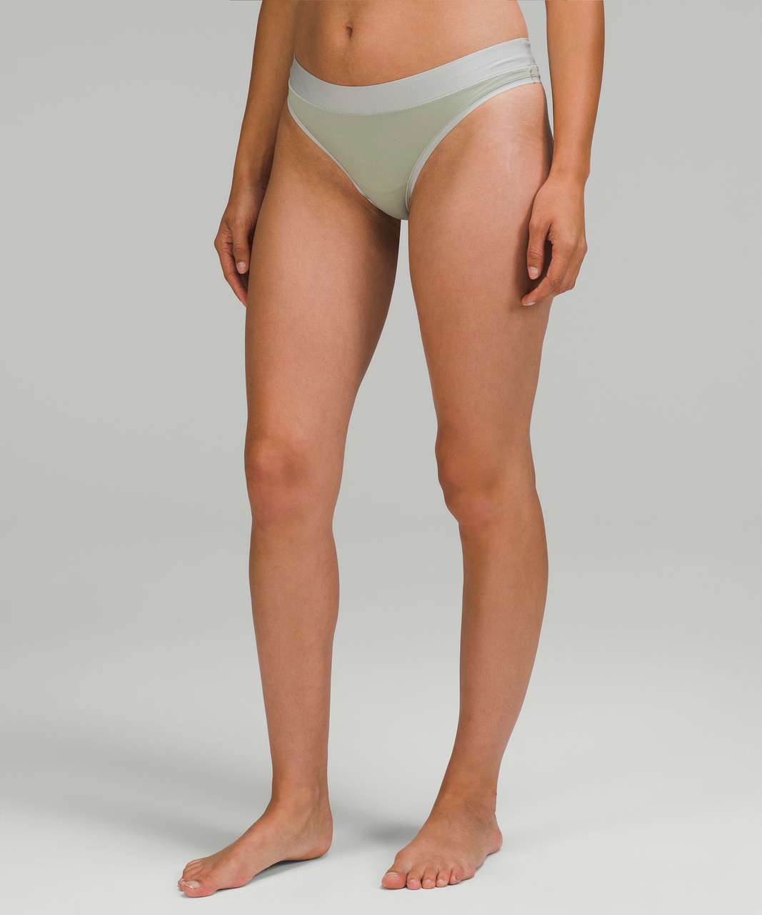 Lululemon UnderEase Mid-Rise Thong Underwear 3 Pack - Lemon Sorbet / Green Fern / Seal Grey / Malibu Peach