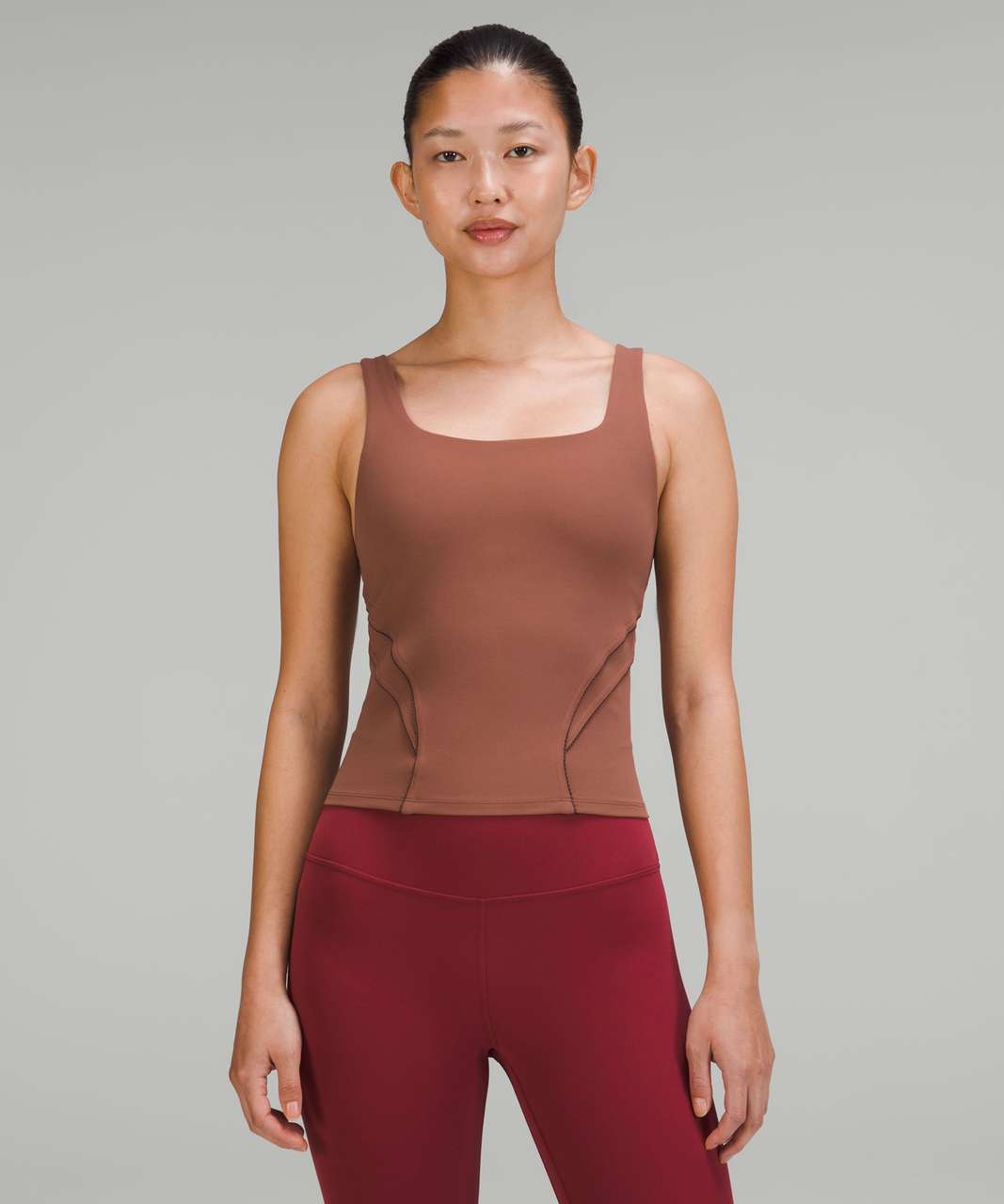 Lululemon Nulu and Mesh-Back Shelf-Bra Yoga Tank Top - Ancient Copper