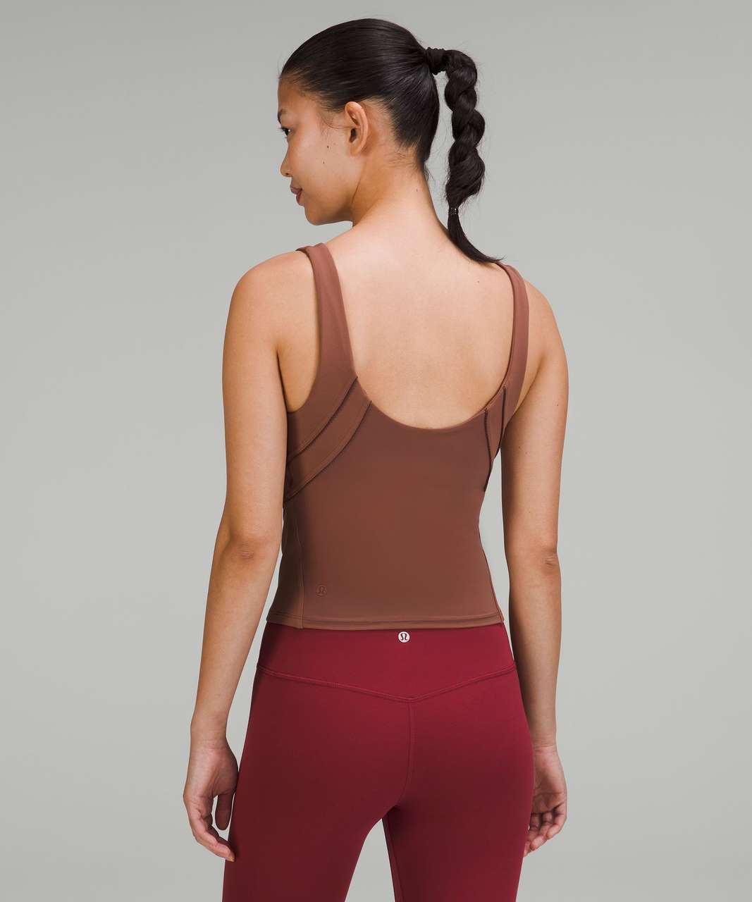 Nulu and Mesh-Back Shelf-Bra Yoga Tank Top