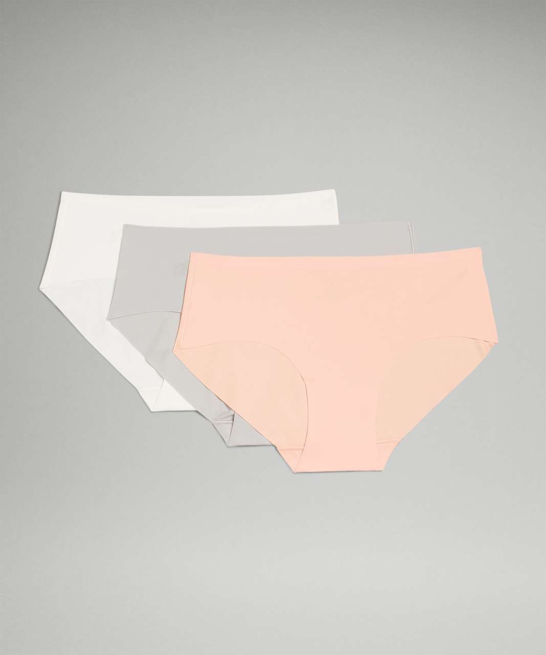 Lululemon InvisiWear Mid-Rise Hipster Underwear 3 Pack - Lemon Sorbet / Seal Grey / Malibu Peach