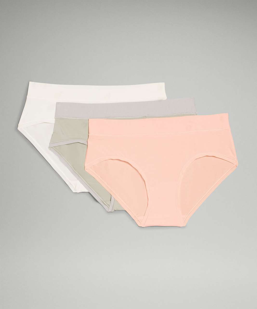 Lululemon UnderEase Mid-Rise Hipster Underwear 3 Pack - Lemon Sorbet / Green Fern / Seal Grey / Malibu Peach