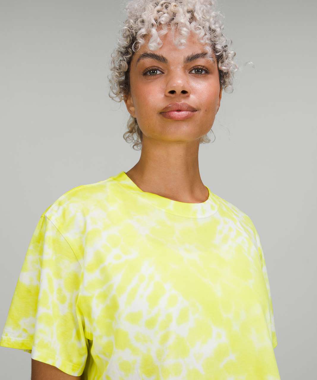 Lululemon All Yours Cropped Cotton T-Shirt *Tie Dye - Marmoleado Tie Dye Highlight Yellow