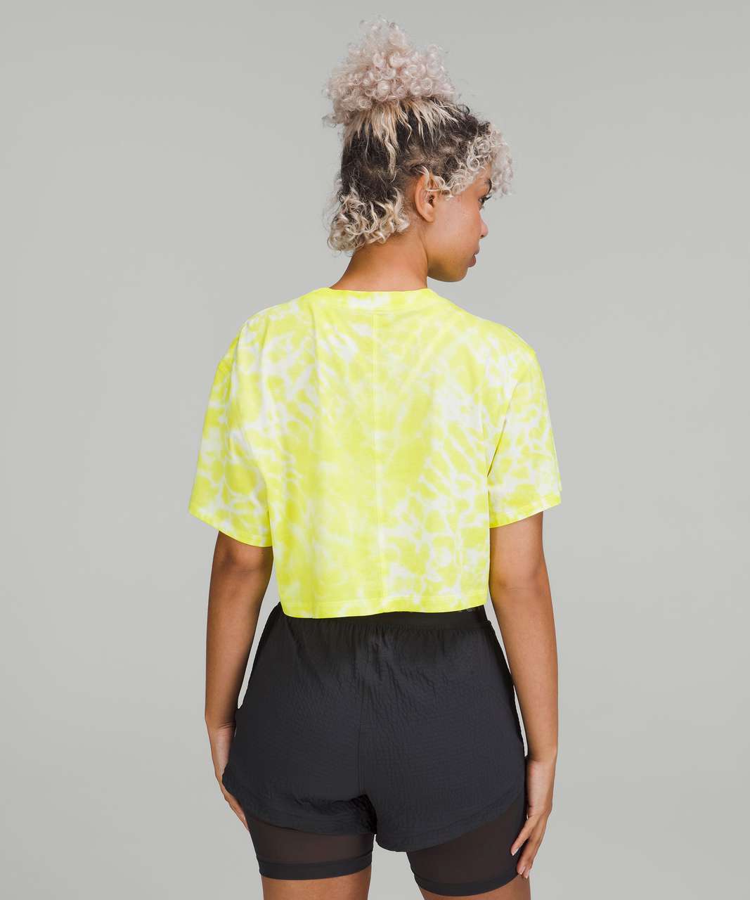 Lululemon All Yours Cropped Cotton T-Shirt *Tie Dye - Marmoleado Tie Dye Highlight Yellow