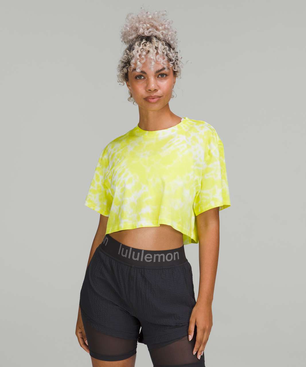 Lululemon All Yours Cropped Cotton T-Shirt *Tie Dye - Marmoleado