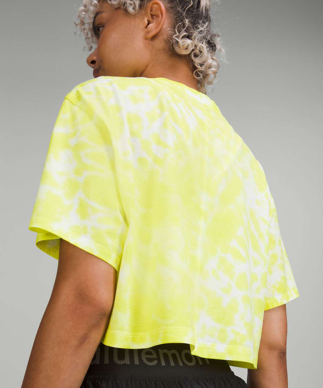 Lululemon All Yours Cropped Cotton T-Shirt *Tie Dye - Marmoleado Tie Dye Highlight Yellow