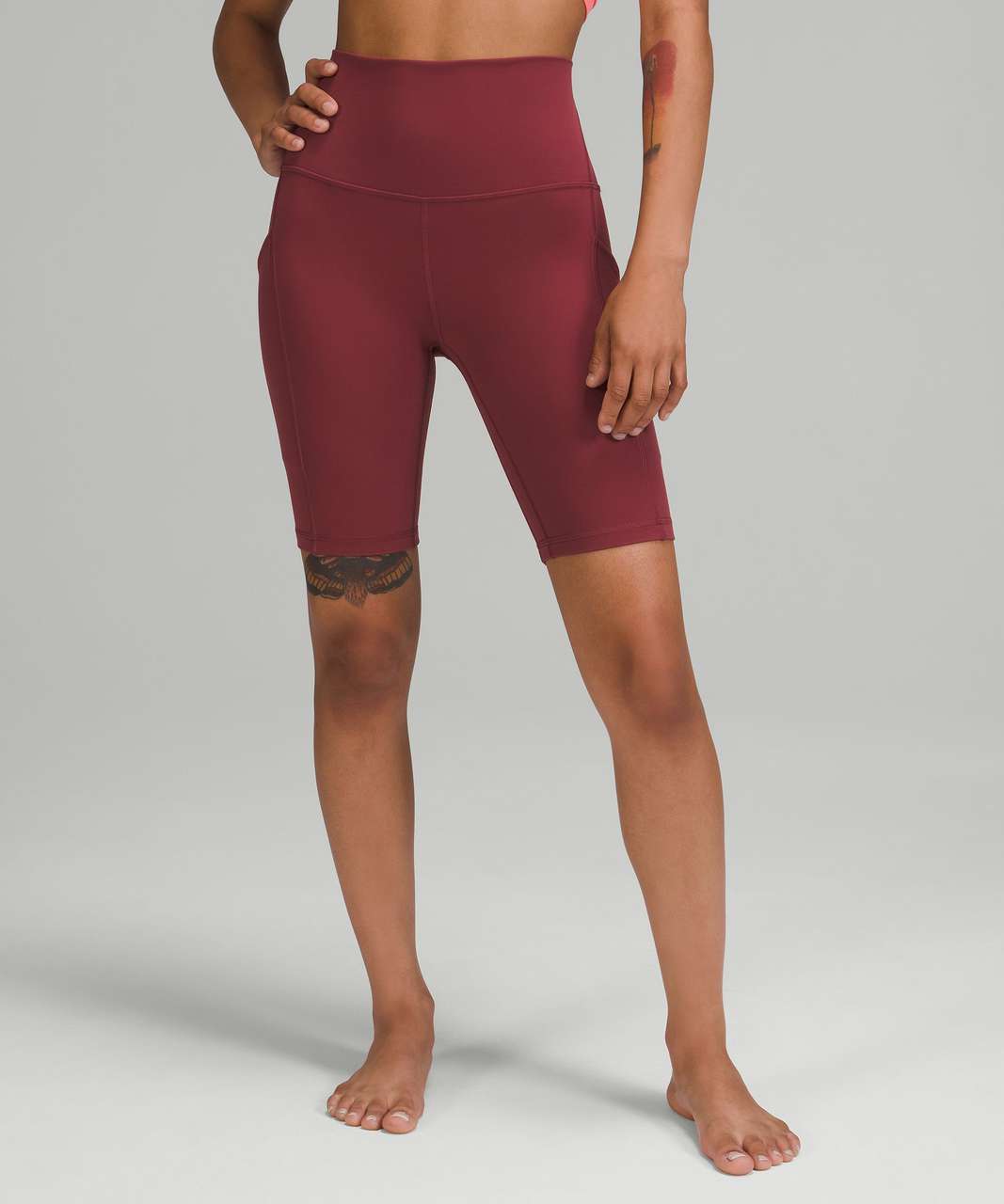 Lululemon 4 Nulu Mesh Panels High Rise Leggings Mulled Wine