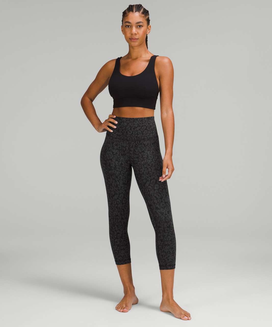 NEW LULULEMON Align Crop 21 2 4 6 Formation Camo Deep Coal Multi