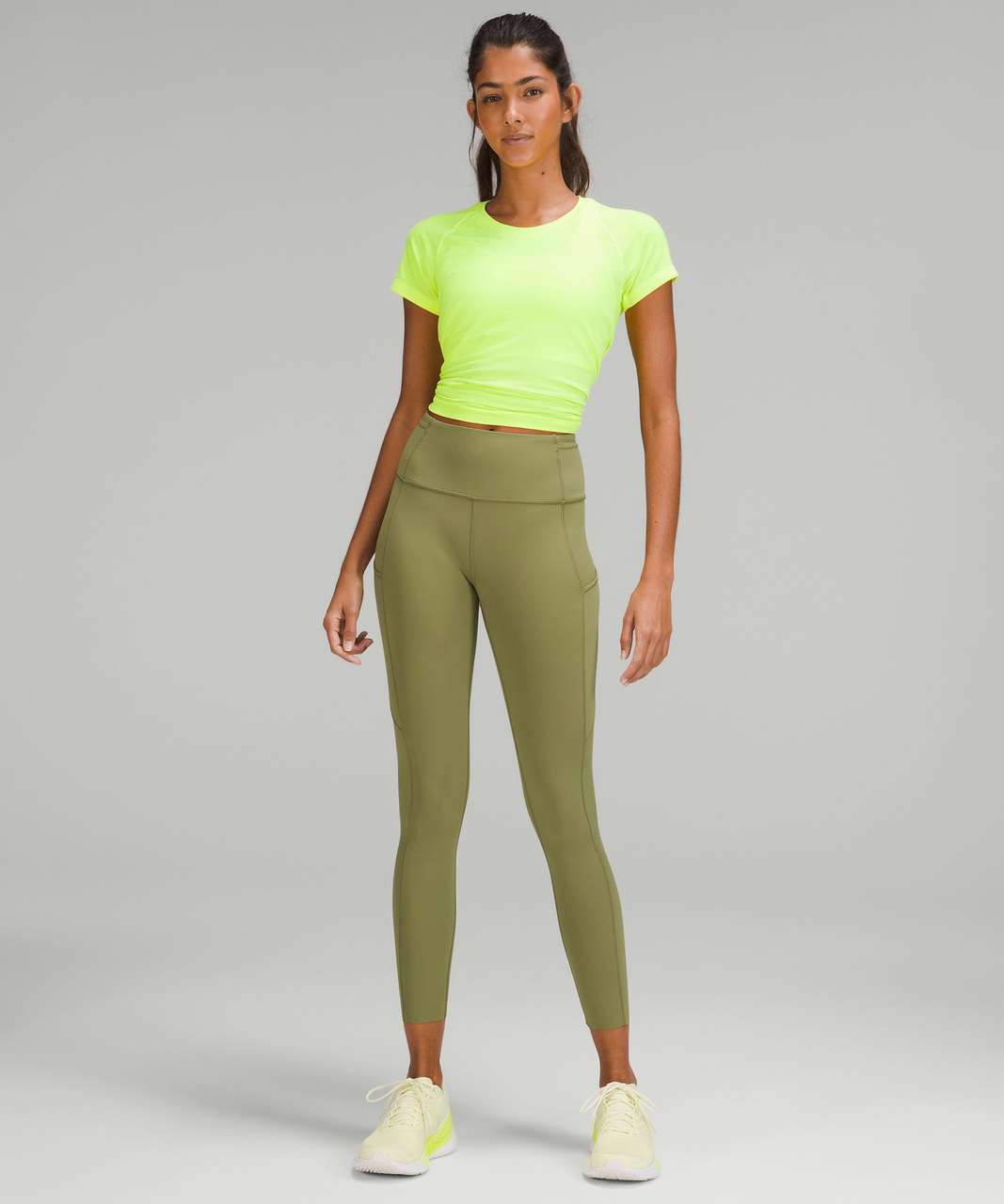 Lululemon Everglade Green Fast & Free 25 Tight Size 20 NWT