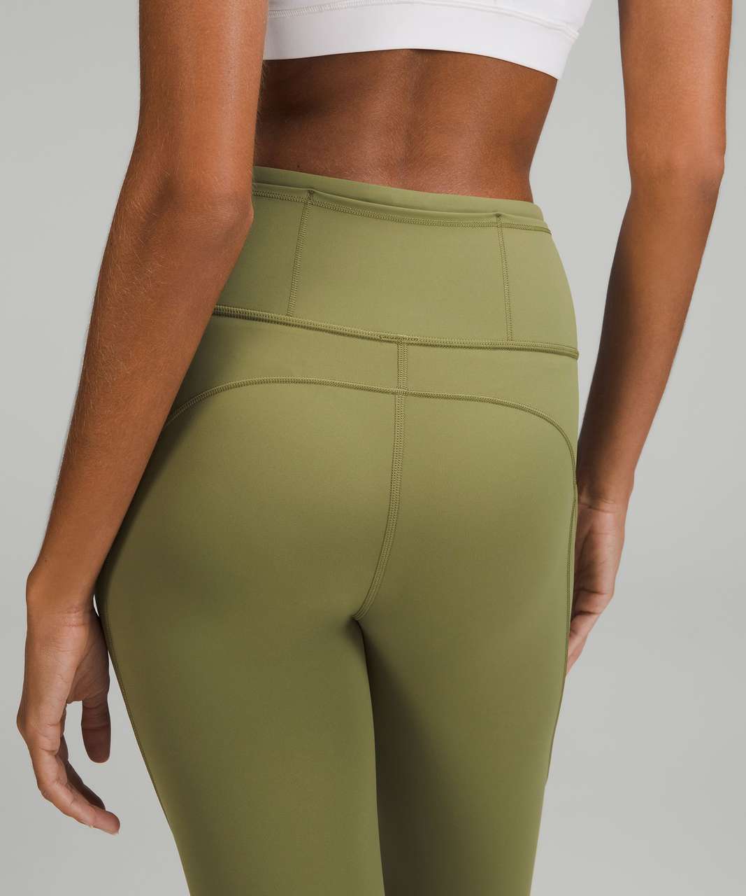 Lululemon Fast and Free High-Rise Tight 25 - Bronze Green - lulu fanatics