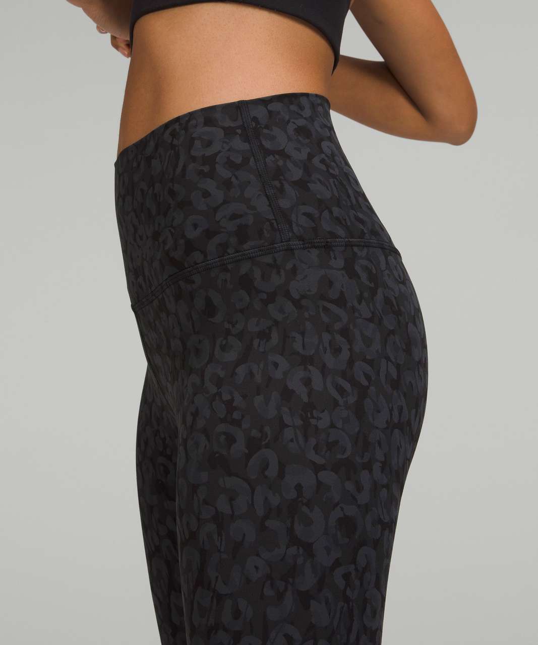 NWT - Lululemon Align Crop *21 Sequoia Camo Print Deep Coal Black, SIZE:  6