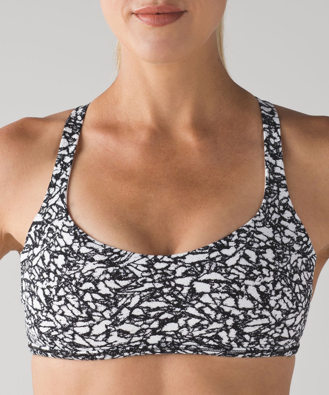 Lululemon Free To Be Zen Bra - Ice Breaker White Black