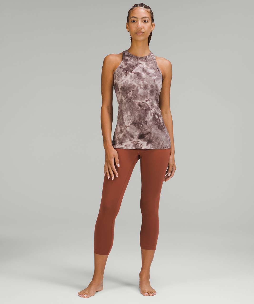 Lululemon Align Hip-Length Racerback Tank Top - Diamond Dye Mink Bery Lunar  Rock Shadow Grey - lulu fanatics