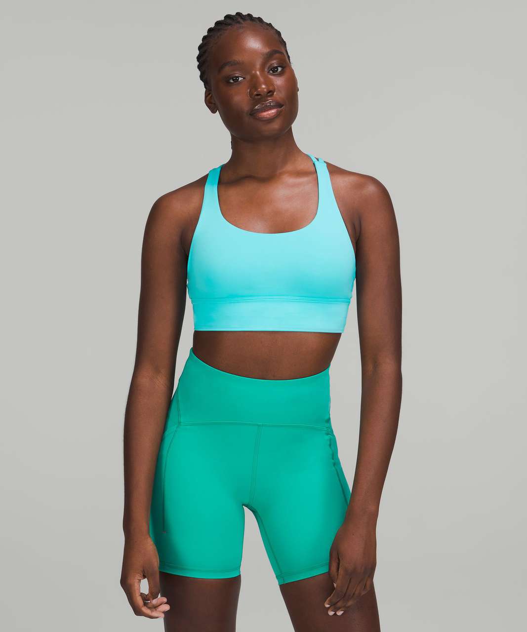 Lululemon Energy Longline Bra *Medium Support, B–D Cups - Electric  Turquoise - lulu fanatics